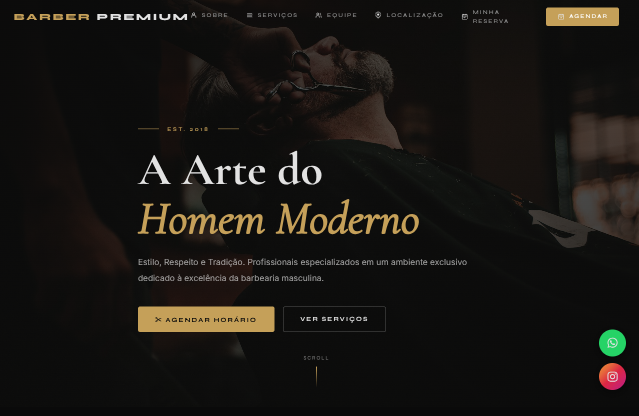 Prévia do site de Barbearia