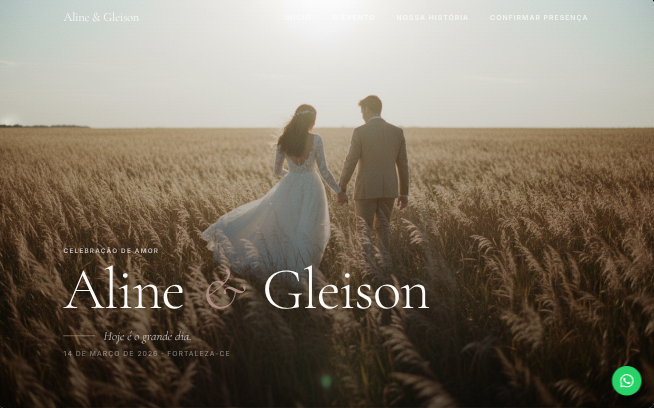 Prévia do site Convite de Casamento